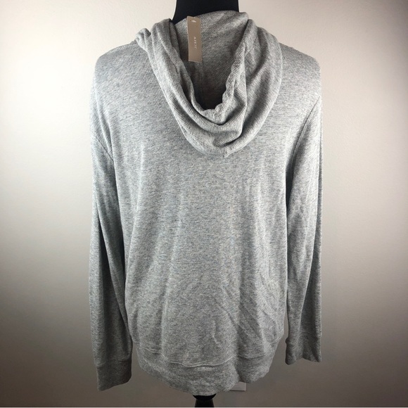 J. Crew Thermal Henley Hoodie Men's XL Gray Waffle Vintage Fleece G7654 New NWT - Picture 4 of 9